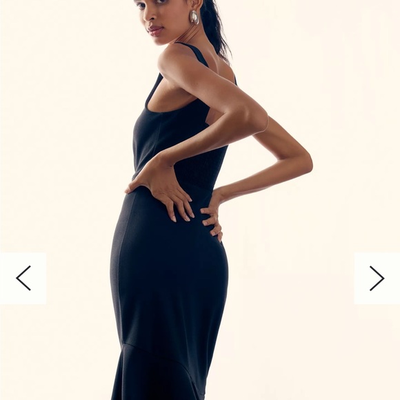 Anthropologie Ariana Square Neck Asymmetrical Ruffle Hem Dress - Picture 4 of 9